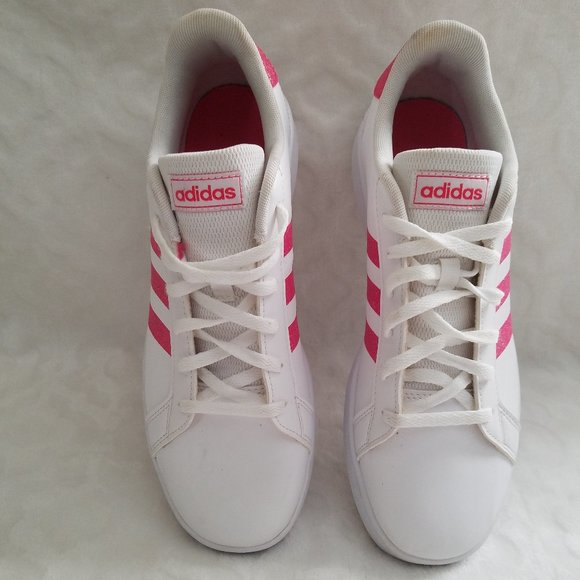 adidas Shoes - ADIDAS GRAND COURT SHOES White/Glitter Pink sz 7